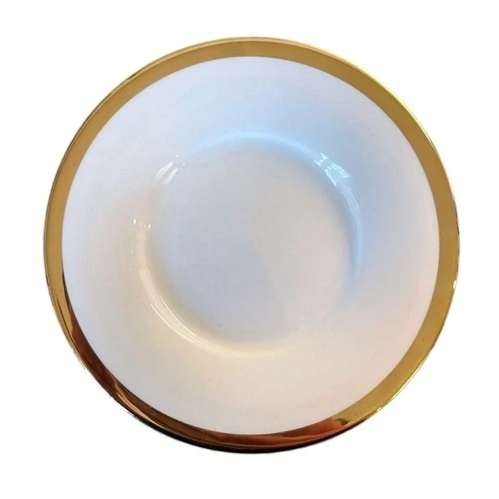 Pier 1 Gold Rim Porcelain Dessert Plates Set‎ 2 White Appetizer 6